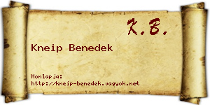 Kneip Benedek névjegykártya